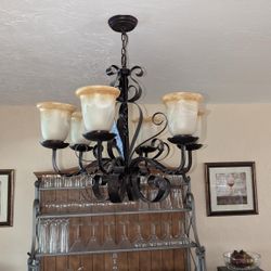 Chandelier, 2 Three Lamp and one single lamp