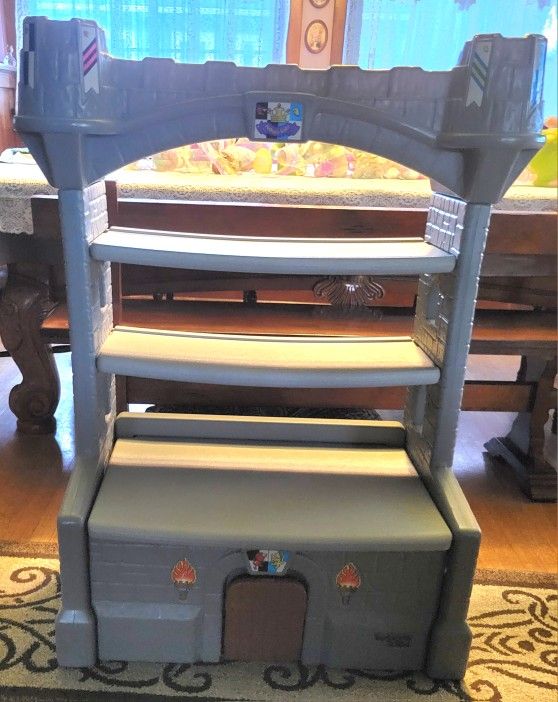 Vintage Rare Castle Bookcase Toy Box 44" Tall Storage