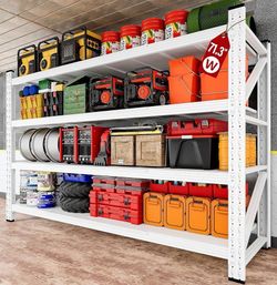 71.3" Wide Heavy Duty Garage Shelving Units,5000LBS Deep Storage
