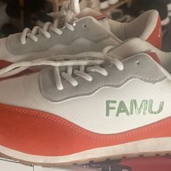 FAMU Sneakers Orange/White/Gray – Size 38