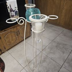Iron Ivory Colored Candle Holder