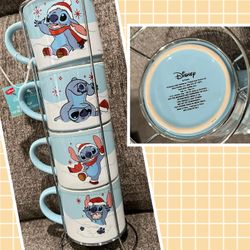 4pf STITCH COFFEE MUGS W/STAND