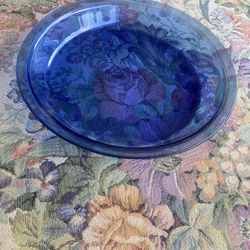 Pyrex Pie Plate 9” Opaque Blue Vintage 