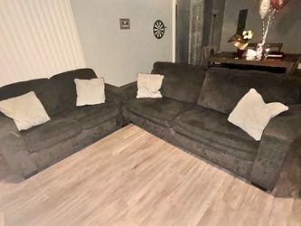 Dark Gray Fabric Sectional Sofa