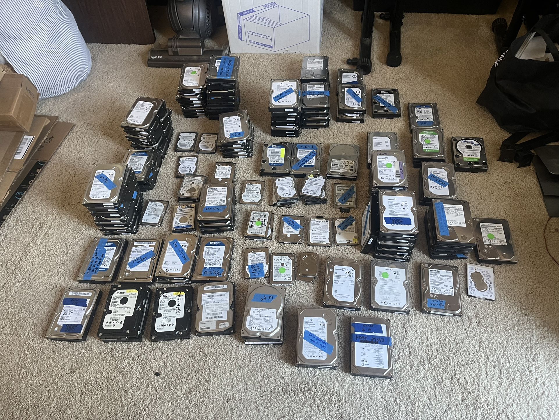 Bulk Lot of Hard Drives – 120+ Mixed HDDs – ~61+ TB Total – only $300 🔥 obo Fcfs