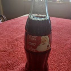 2007 Coca-Cola Bottle Never Been Open Santa Claus