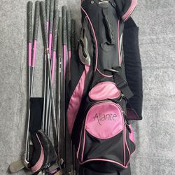 (142) Alllante pink and Black Golf Bag With Club lenghth 35 inch