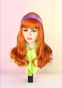 Scooby Doo's Inspired Daphne Wig, Headband and Scarf, New