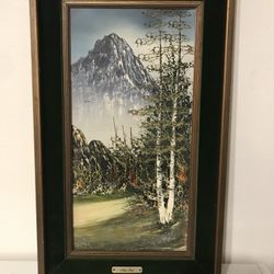 Vintage Harry Lauter Oil On Canvas Landscape Painting - Famous Western Hollywood Actor