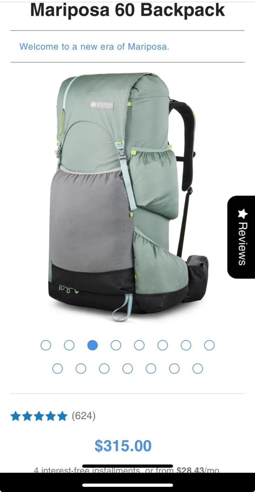 Gossamer Gear Mariposa 60 Ultralight Backpack
