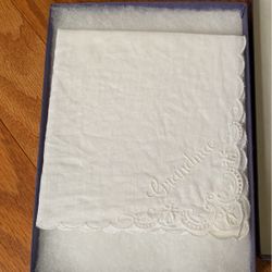 Beautiful Delicate Embroidered Grandma Hankie 