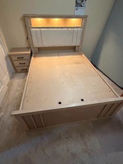 Full/Queen Bed Frame with LED Headboard