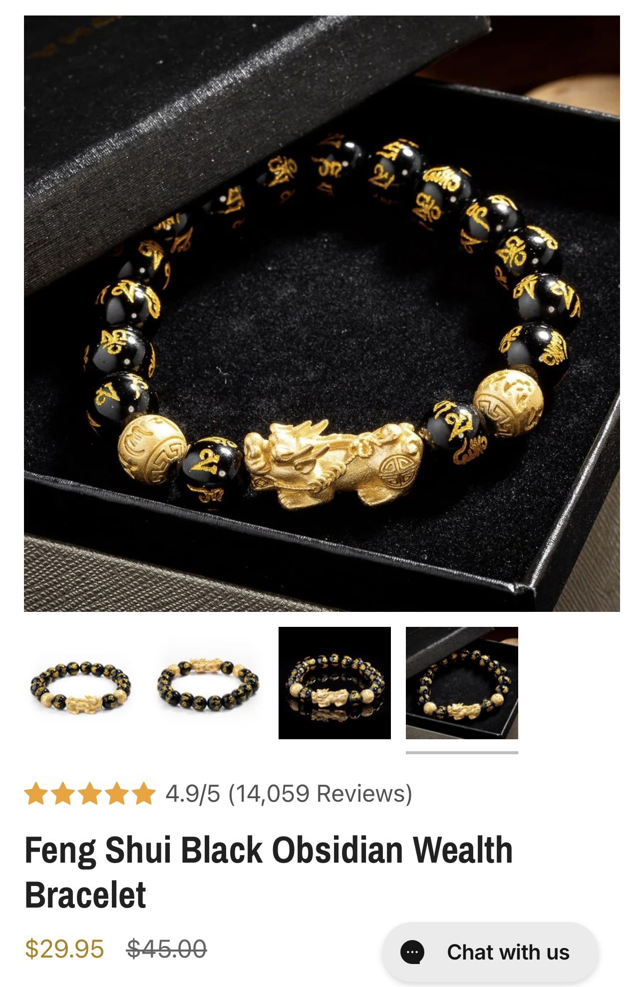 Feng Shui Black Obsidian Wealth Bracelet