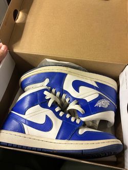 Nike Air Jordan 1 Mid Blue White Sneakers