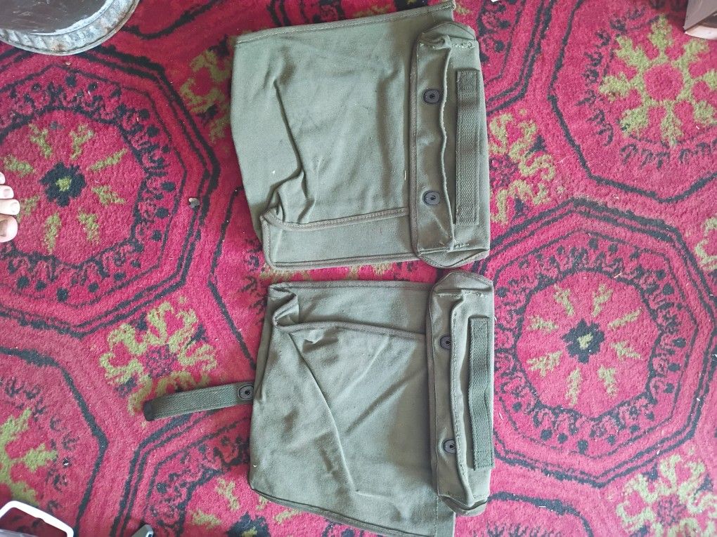 Vintage Military Surplus Pouches Both