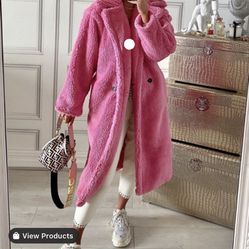 Teddy coat - Hot pink 
