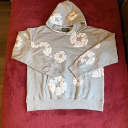Denim tear cotton wreath Grey hoodie