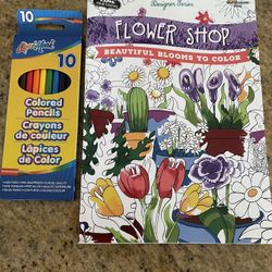 NEW Coloring Book & Pencil Set