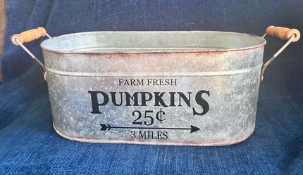 Metal Fall Decor/Pumpkin Tub