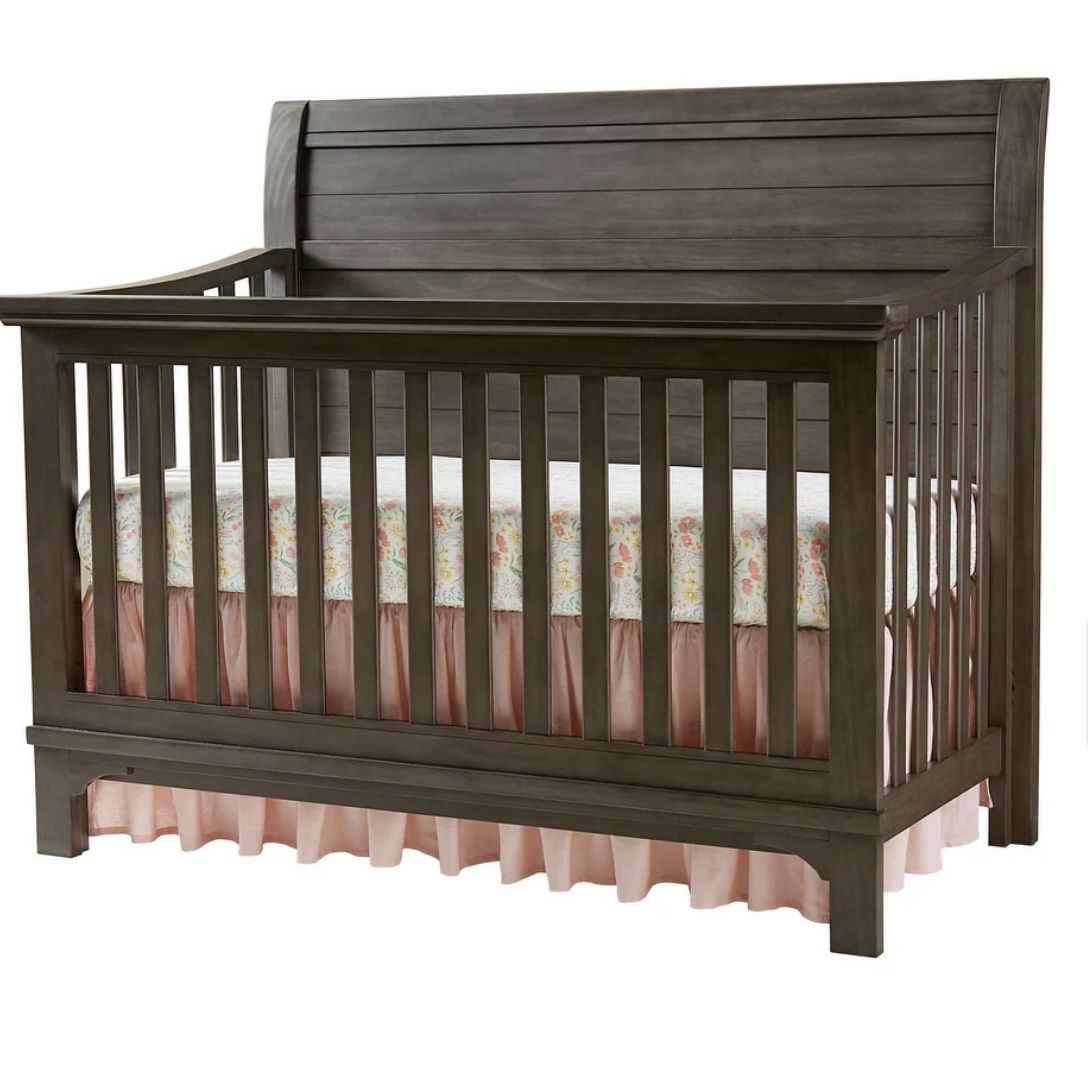 Taylor 57" Wide Farmhouse Convertible Crib, Dusk Gray