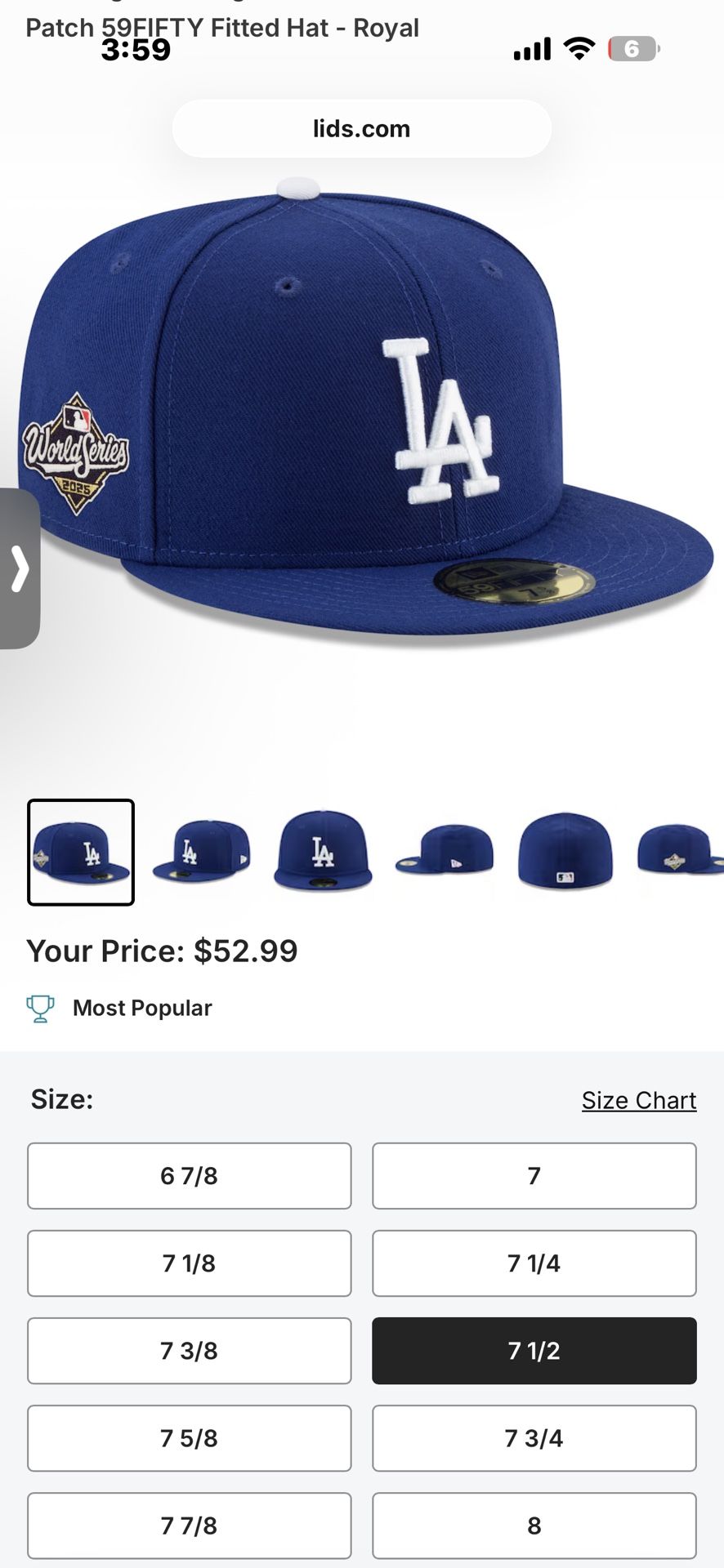 Have This New Era World Series 2025 Dodgers Hat Size 7 1/2 Sells For 59 Bucks Letting It Go For $30 Brand New