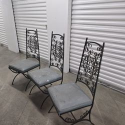 Vintage Mid Century Iron Chairs 