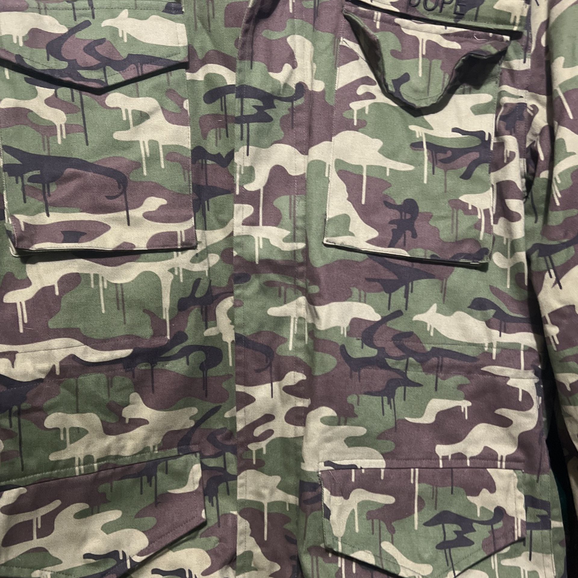 DOPE Military Hoodie Jacket ,Green,Large