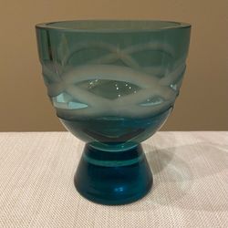 Waterford Evolution Turquoise Glass Votive Holder