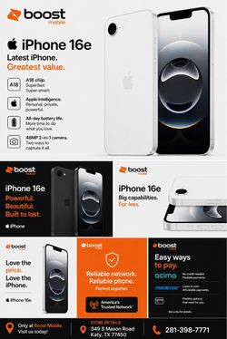 iPhone 16e Available at Boost Mobile