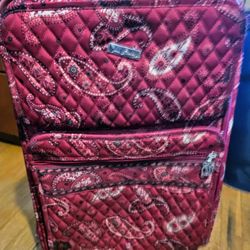 Red Vera Bradley Paisley Carry-on Suitcase