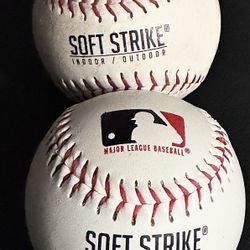 ⚾️ 2 Soft Strike Baseballs / Tee-Balls, Hollow Rubber Core, Official MLB (new)
