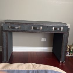 RH Teen antique steamer Trunk desk onyx