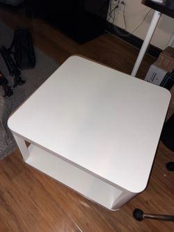 White IKEA Rolling Tingby Side Table Coffee Table