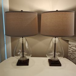 Nkuku Baba Recycled Clear Glass Table Lamp Small Tall