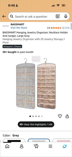 Hanging jewelry organizer