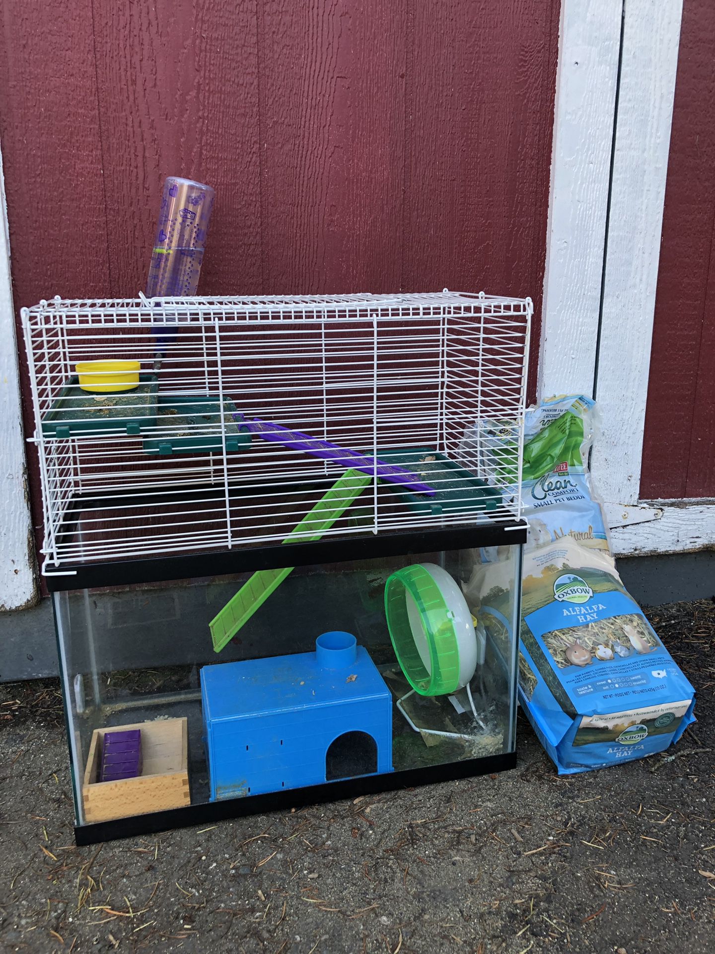 Hamster Cage with Bedding