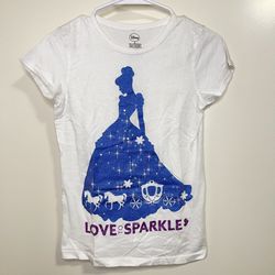 Disney Children’s Short Sleeve Love to Sparkle Cinderella Shirt (Size Large)