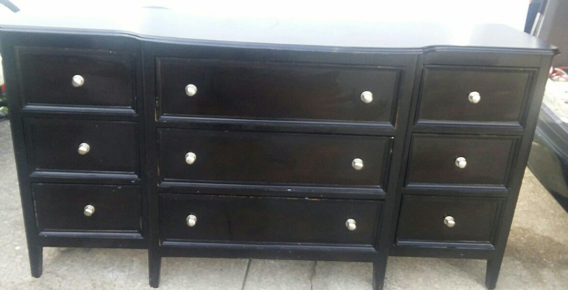 Solid wood black dresser