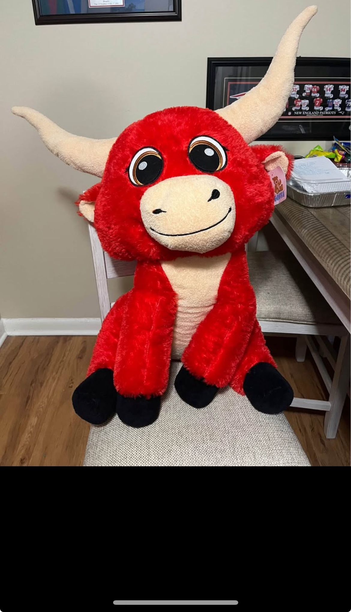 Large Red Bull Stuff Animal