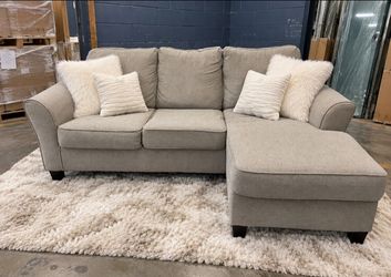 (NO DEPOSIT  SAME DAY DELIVERY)plush grey modern  sectional couch