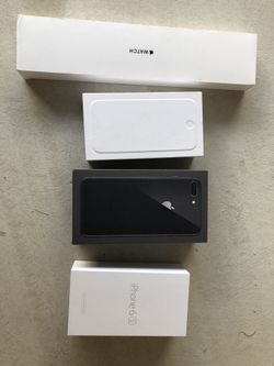 iPhone empty box and I watch empty boxes with manuals