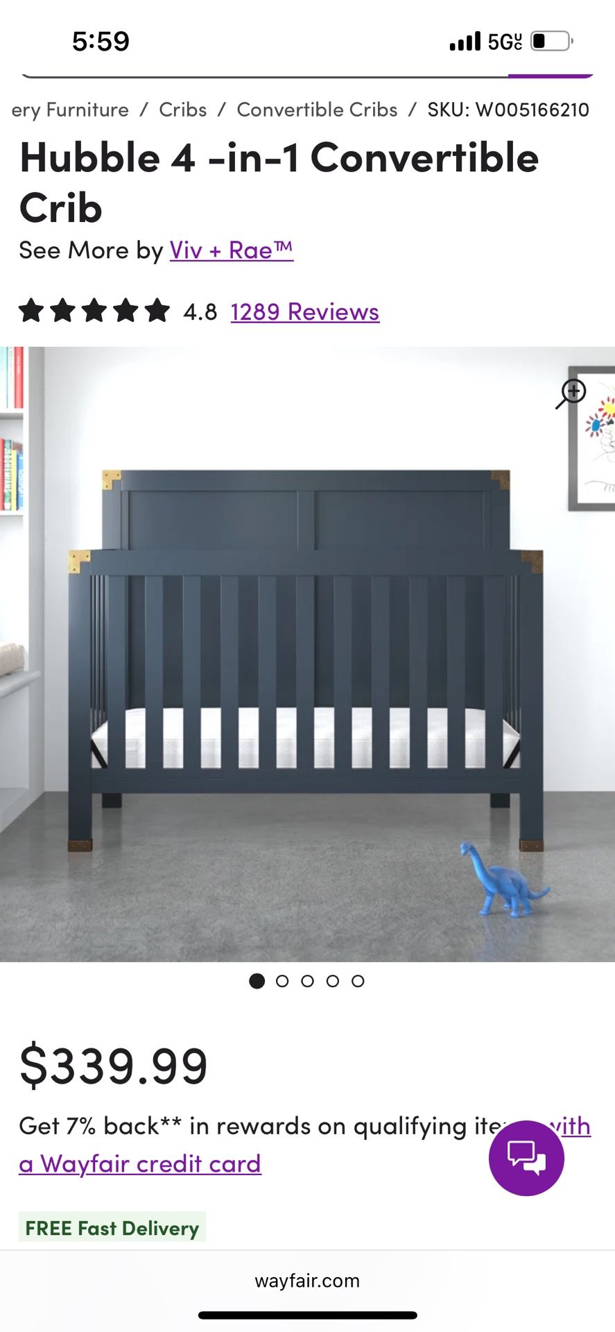 Matching Crib And Changing Table/dresser