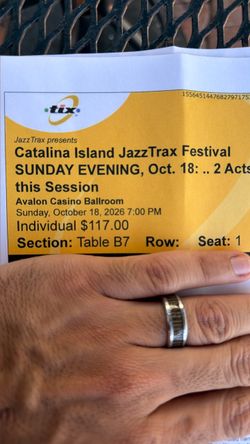 TODAY ONLY: four tickets to Catalina Island Jazz show at 7:00 pm ($117 value)