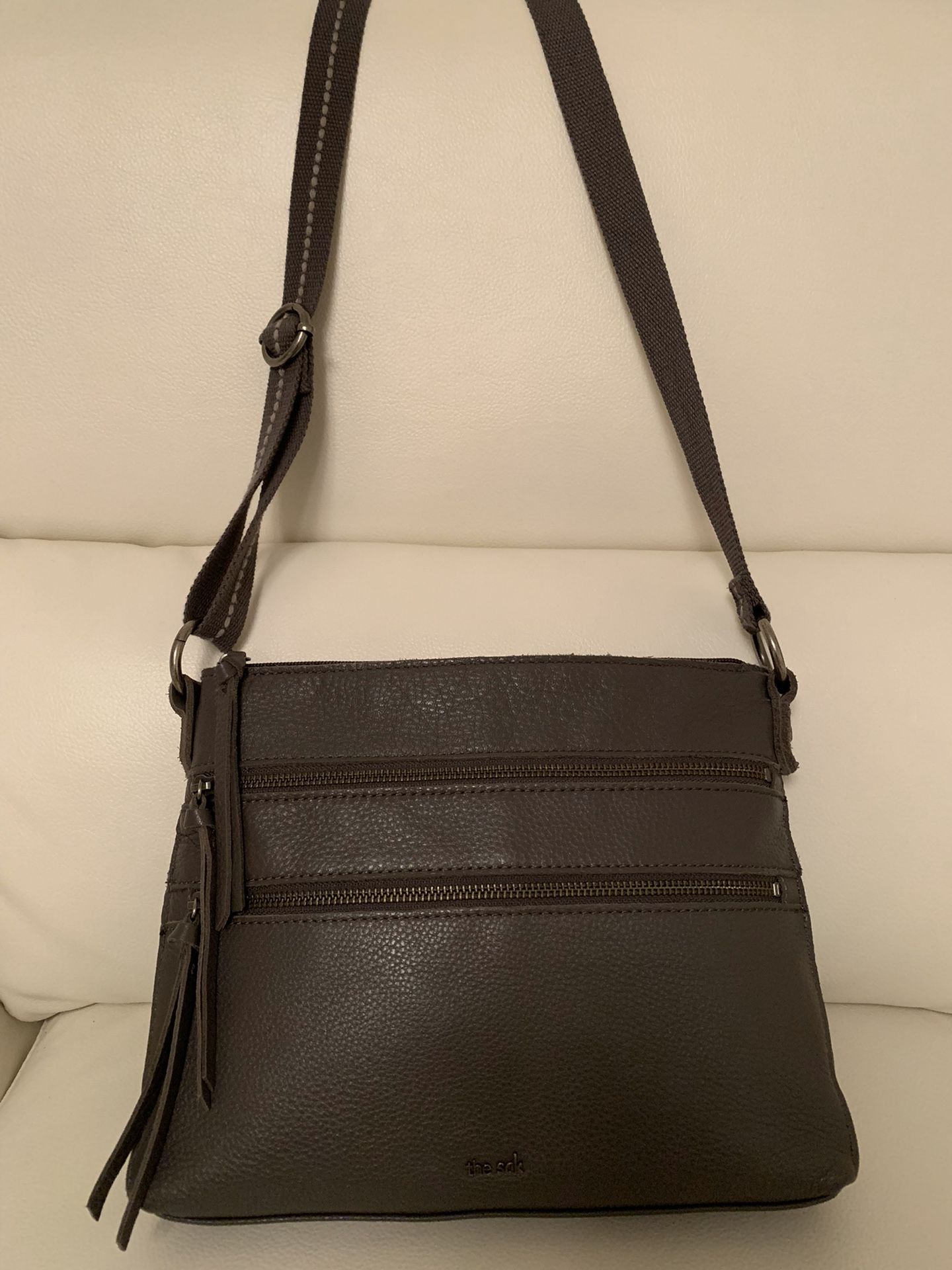 The Sak Reseda Leather Crossbody Bag In Slate Grey