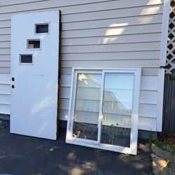 Used wood exterior door