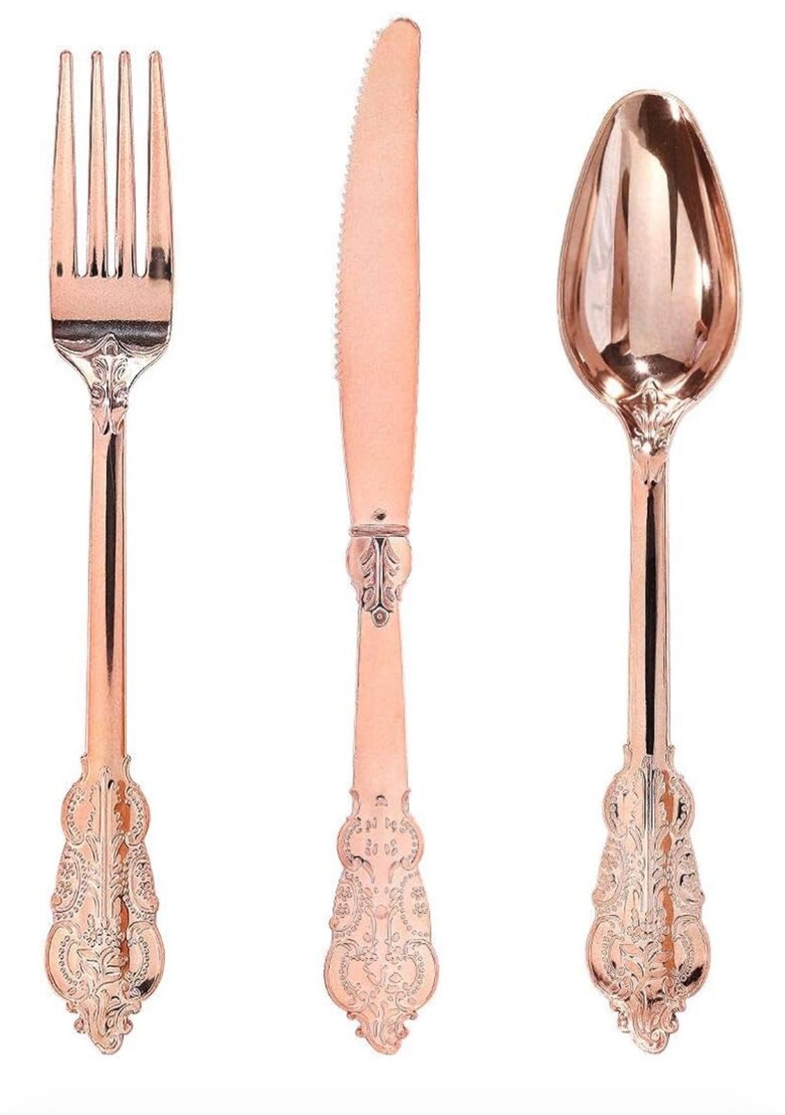 Rose Gold Plastic Silverware