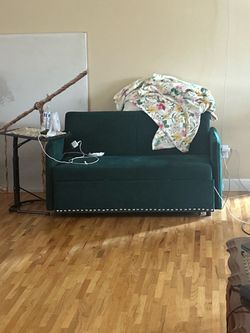 Versatile Small Couch/Sleeper with Built-in Charging Ports