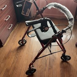 Bariatric, Drive, Rollator Walker with Large Seat and 4 Wheels 8", 400LB