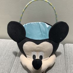 Disney Mickey Mouse Jumbo Plush Easter Basket Approximately 12 inches tall from the base to the top of the ears, with a storage area roughly 10 inches