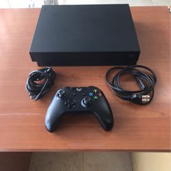 1tb Microsoft Xbox One X With Power Cord HDMI And Controller 